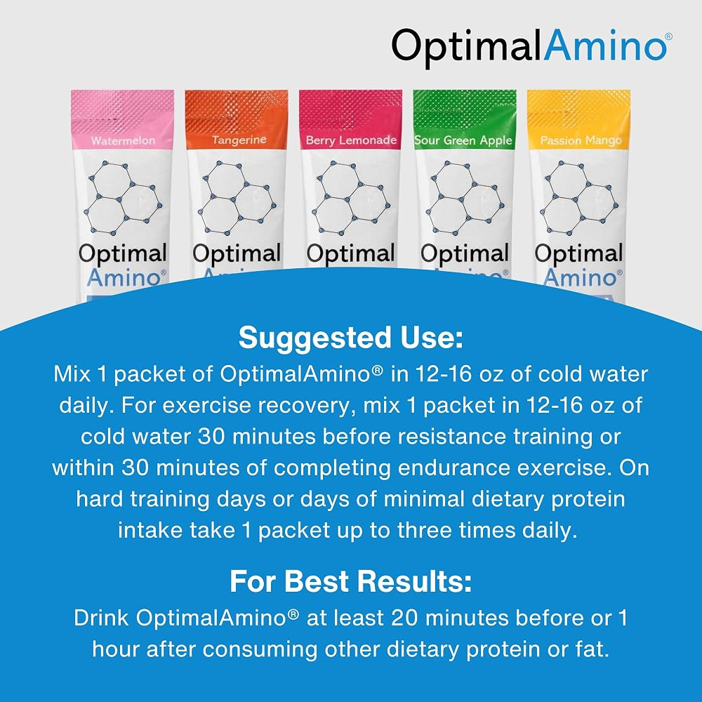 OptimalAmino OTG Stick Packs Complete Amino Acid Profile - 30 Count - image 7