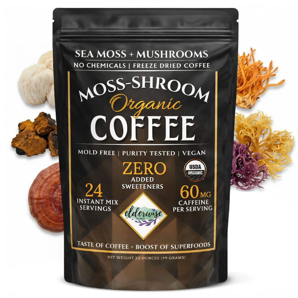 Elderwise Organics Mushroom Coffee with Sea Moss Instant Blend - 3.5 oz