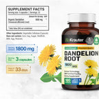 BIO KRAUTER Dandelion Root Extract Liver & Kidney Support - 100 Capsules - image 3