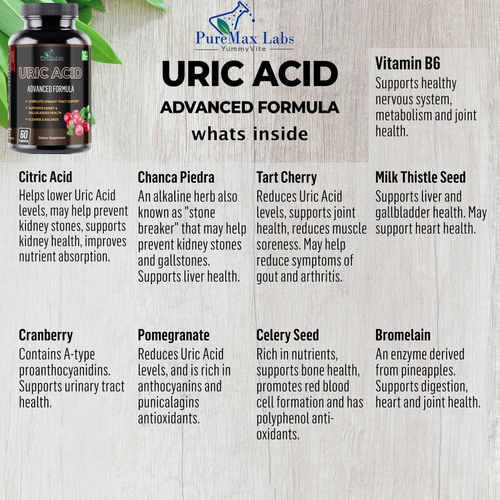 YUMMYVITE Uric Acid Advanced Formula - 60 Capsules - image 3