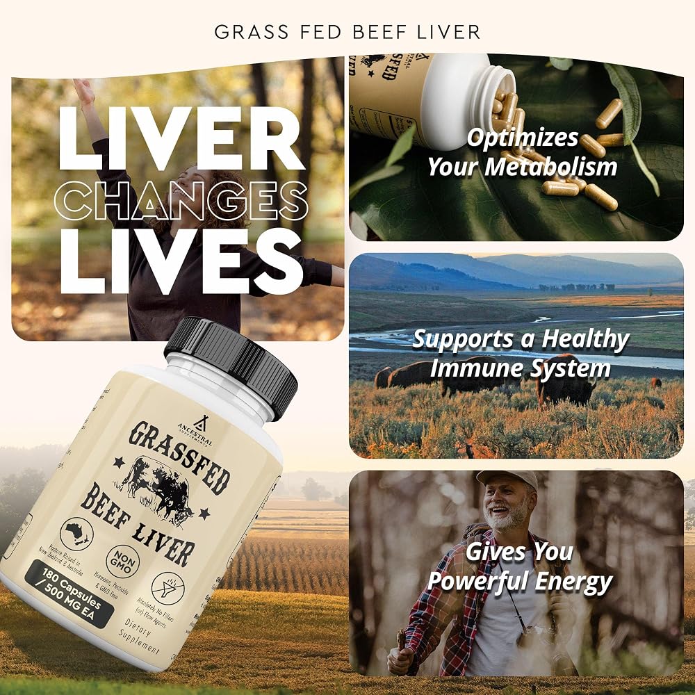 Ancestral Supplements Grass Fed Beef Liver Capsules - 180 Capsules - image 2
