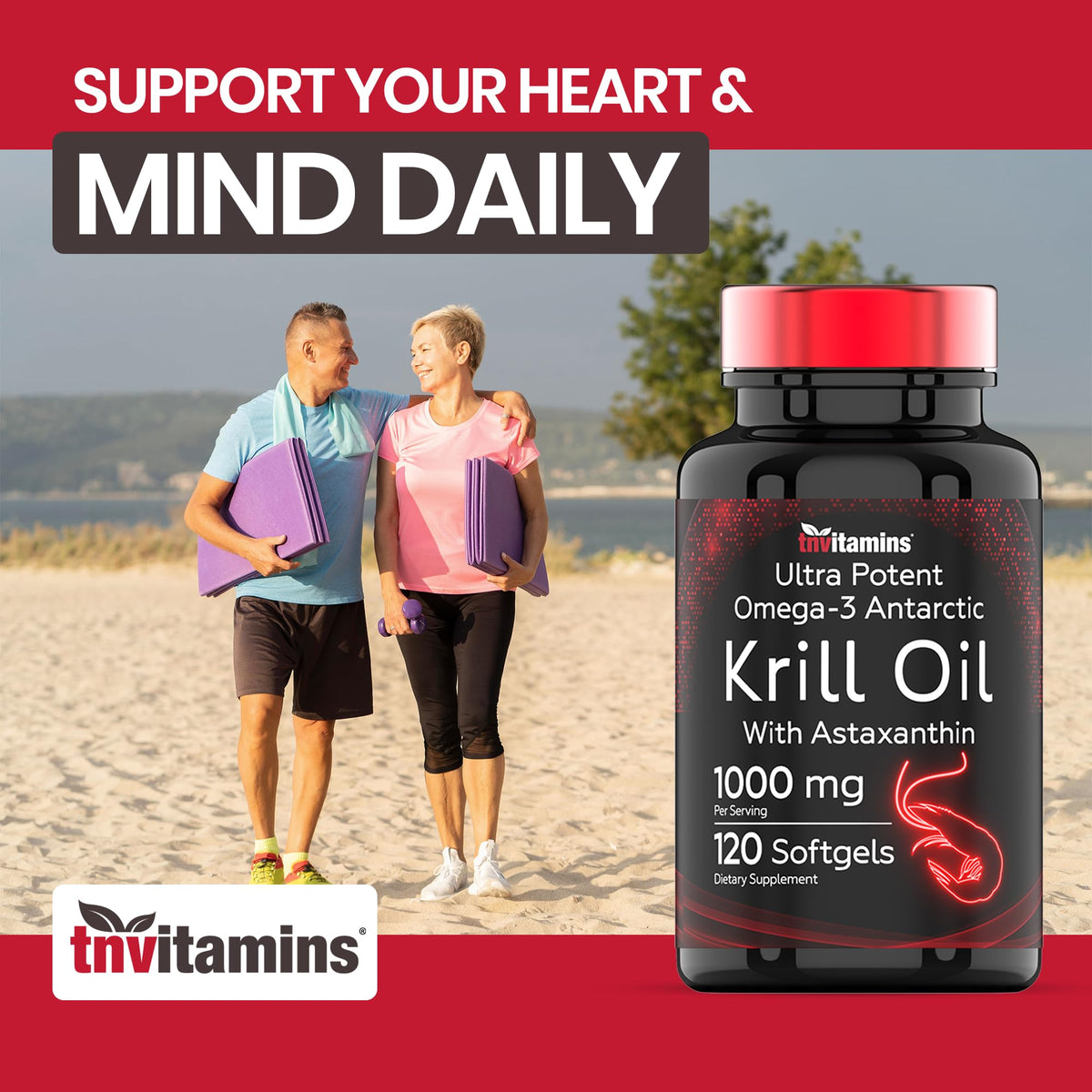 tnvitamins Antarctic Krill Oil Omega 3 1000mg - 120 Softgels - image 3