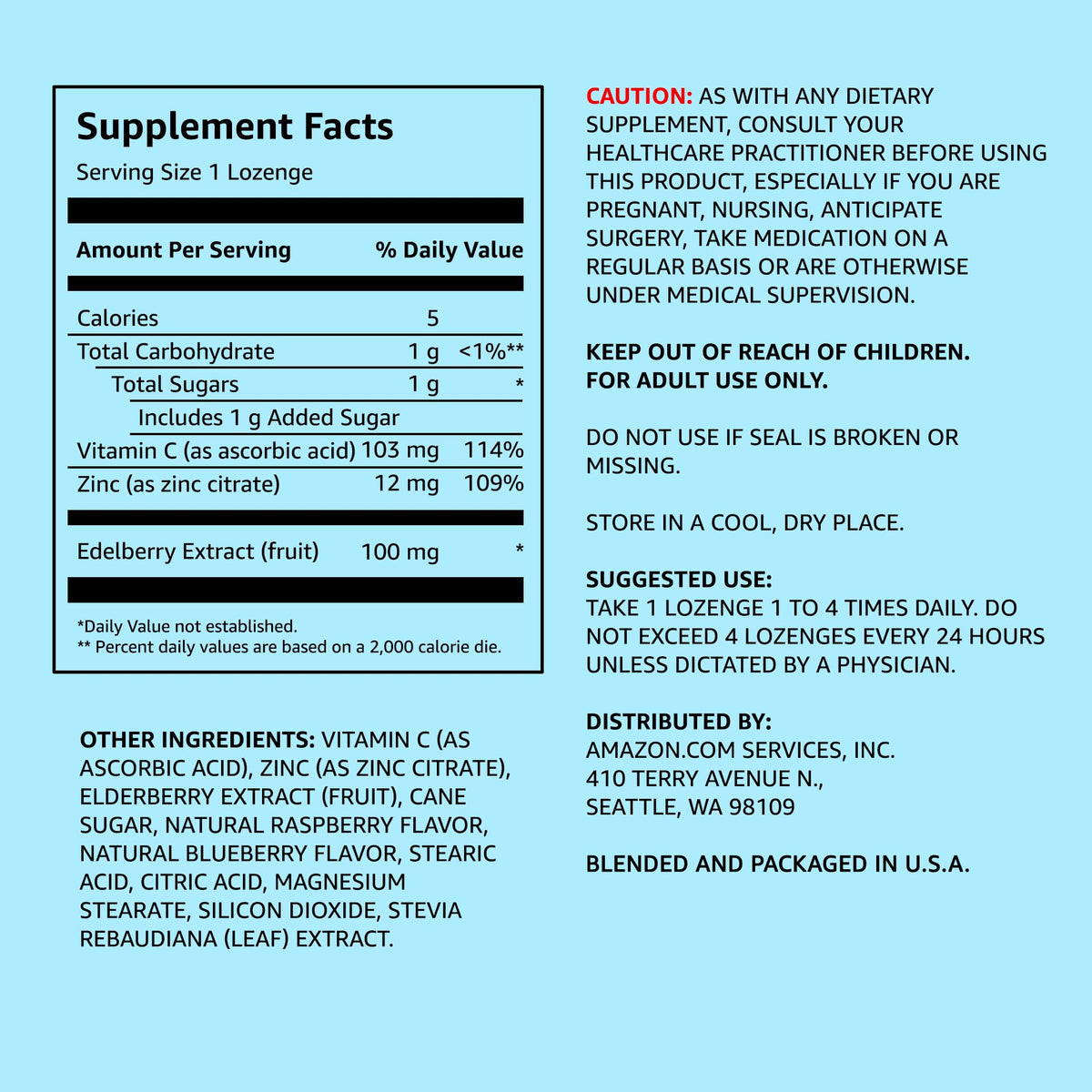 Amazon Elements Elderberry Complex Immune Support Lozenges - 60 Count - image 2