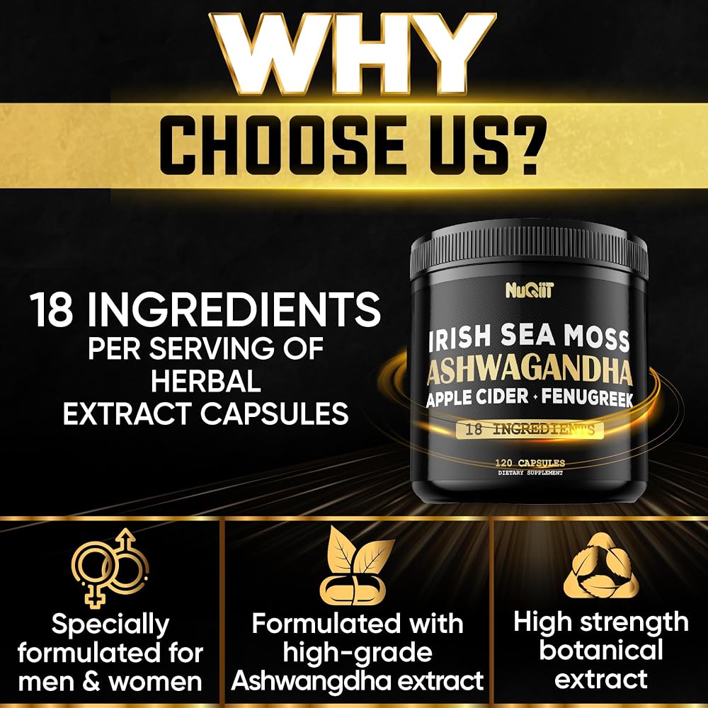 NUQIIT Organic Ashwagandha Capsules with Sea Moss & Apple Cider Vinegar - image 5