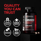 HAVASU NUTRITION L-Arginine Nitric Oxide Supplement Capsules