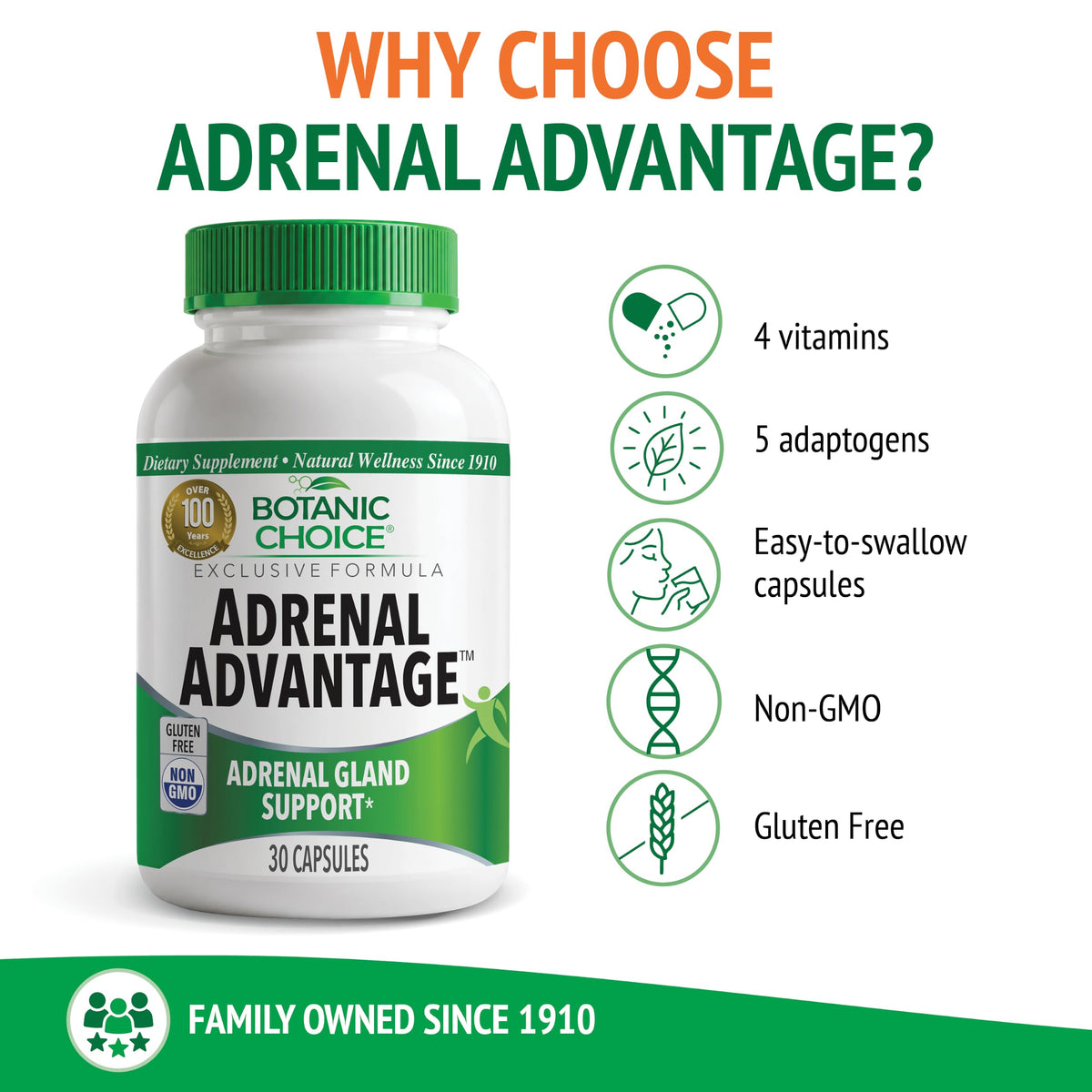 Botanic Choice Adrenal Advantage Stress Support - 30 Capsules - image 3