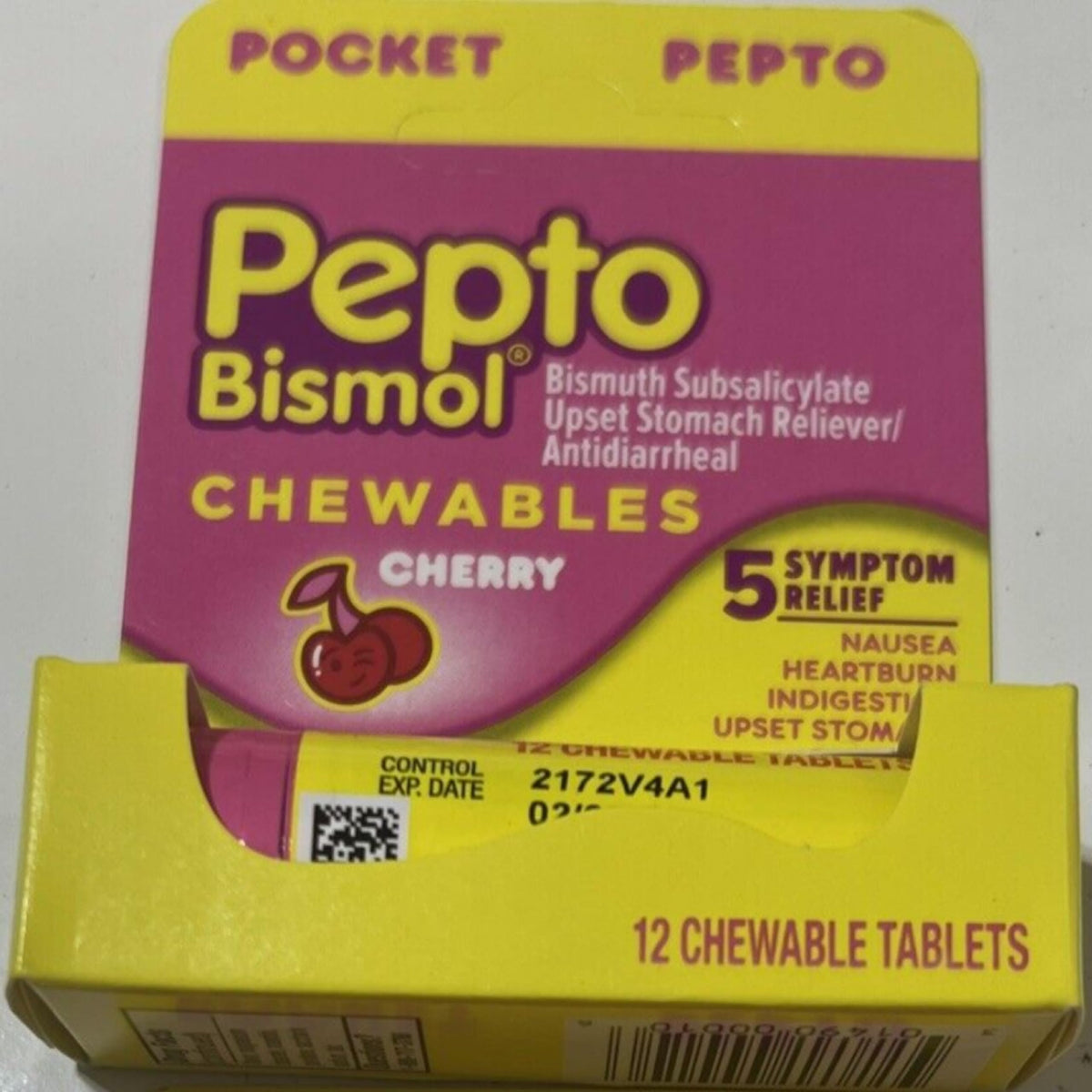 Pepto Bismol Pepto To Go Cherry Chewable Tablets - 12 Count - image 4
