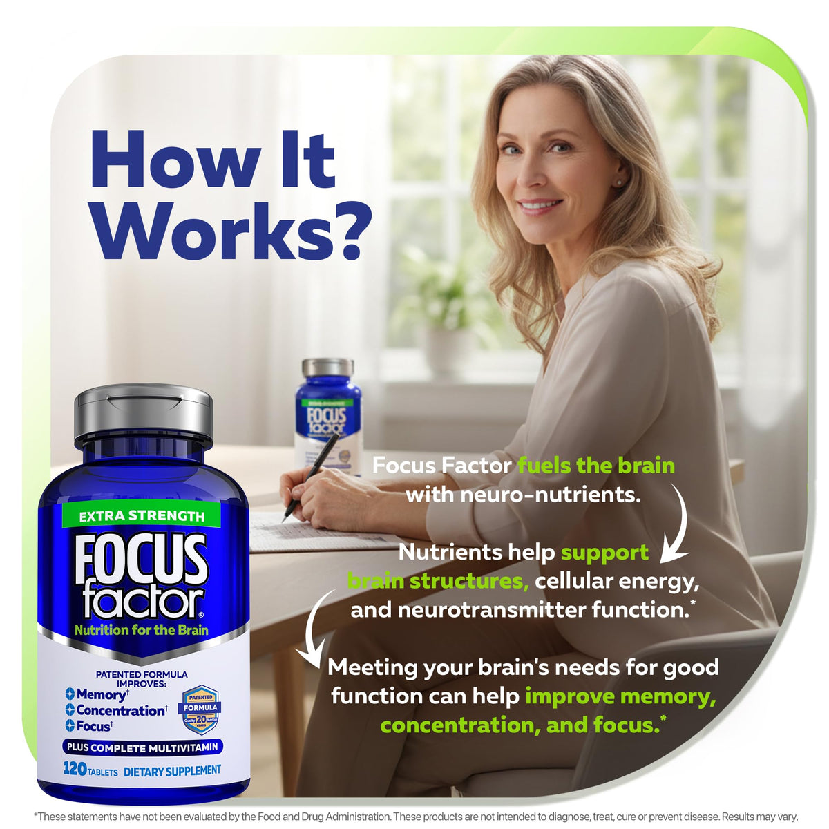 Focus Factor Adults Extra Strength Brain Supplement - 120 Tablets - image 7