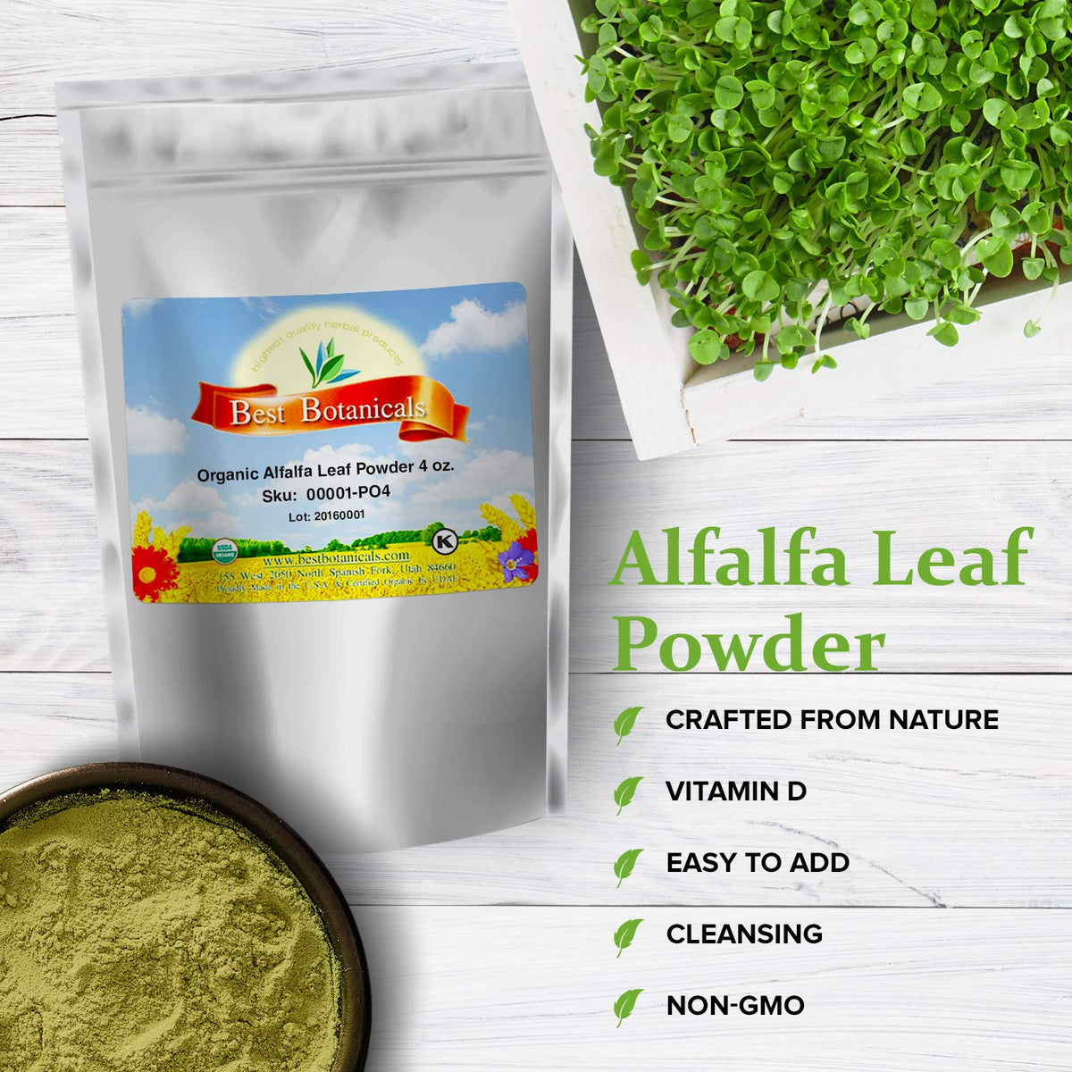 Best Botanicals Alfalfa Leaf Powder - 4 oz - image 2