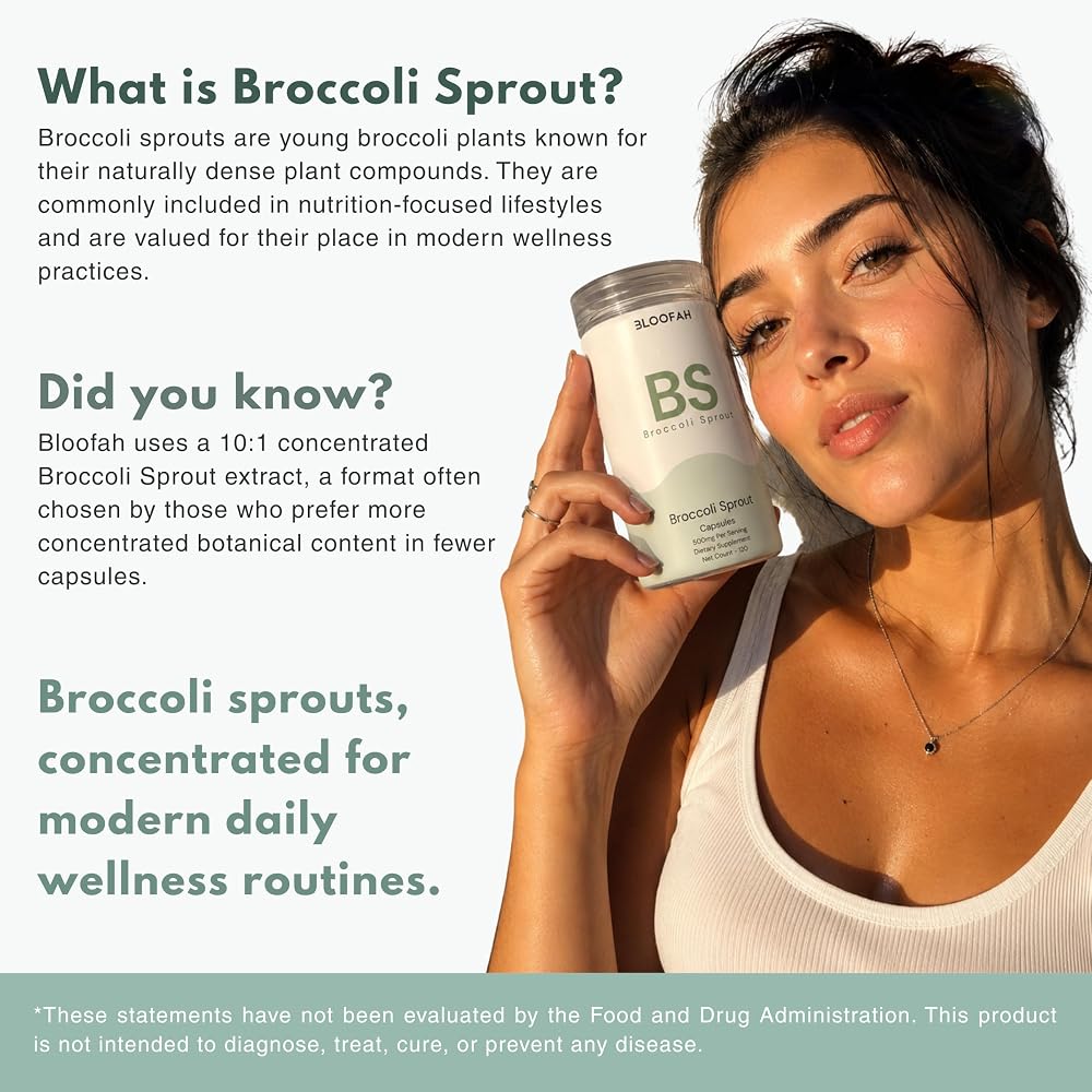 Bloofah Broccoli Sprout Extract 500mg Capsules - 120 Count - image 3