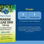 Natural Factors Whole Earth & Sea Marine Algae Oil 750 mg Vegan Omega-3 - image 3