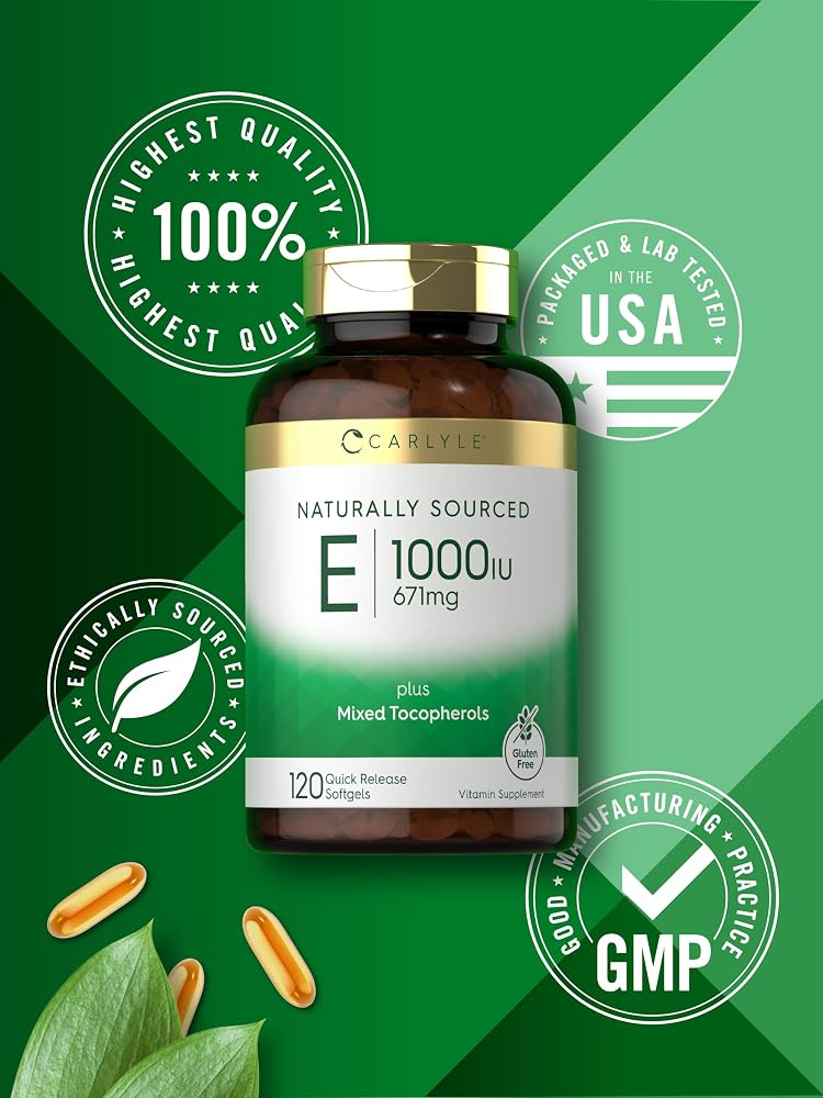 Carlyle Vitamin E 1000 IU with Mixed Tocopherols - 120 Softgels - image 6