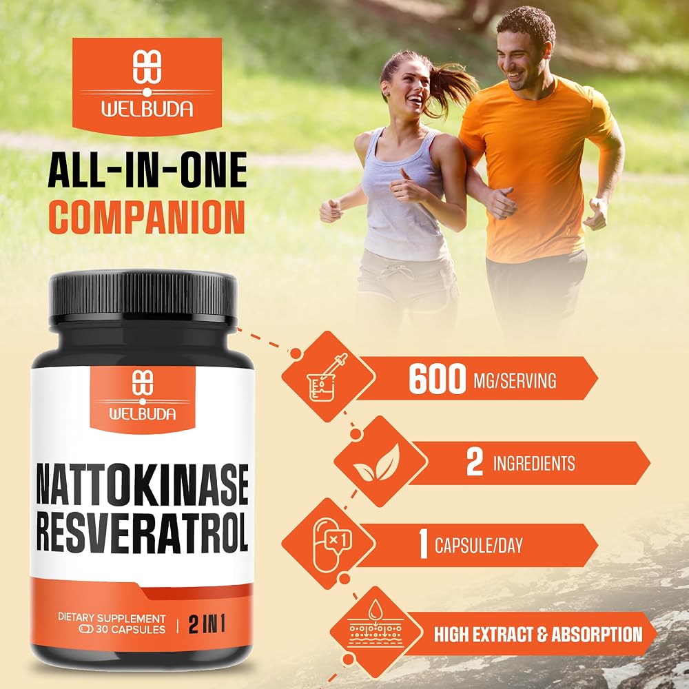 WELBUDA Nattokinase Supplement with Trans-Resveratrol - 30 Capsules - image 6