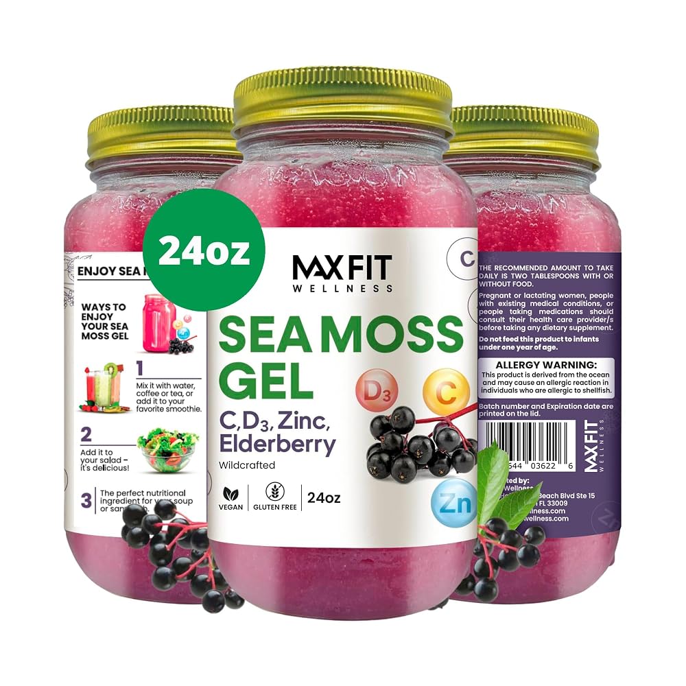 MAX FIT Sea Moss Gel - Pure Wild Crafted Irish Seaweed Moss 24oz