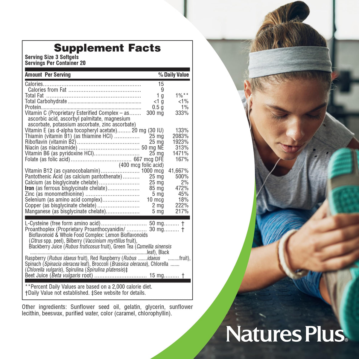 NaturesPlus Hema-Plex Softgels - 85 mg Elemental Iron - Fast Acting