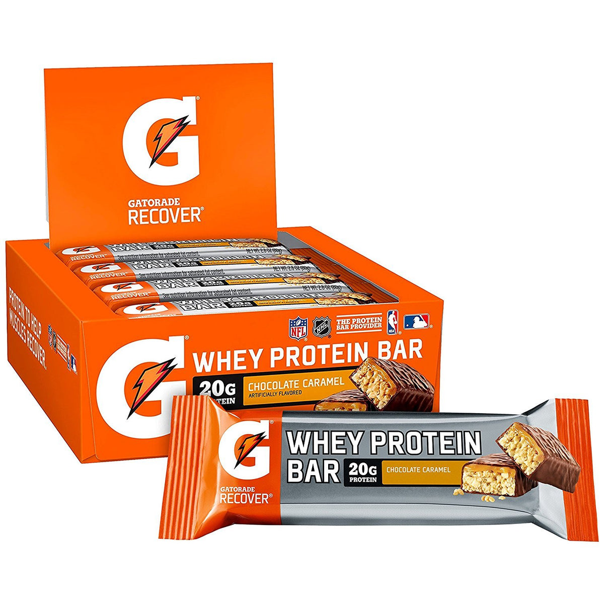 Gatorade Whey Protein Recover Bars Chocolate Caramel - 12 Count