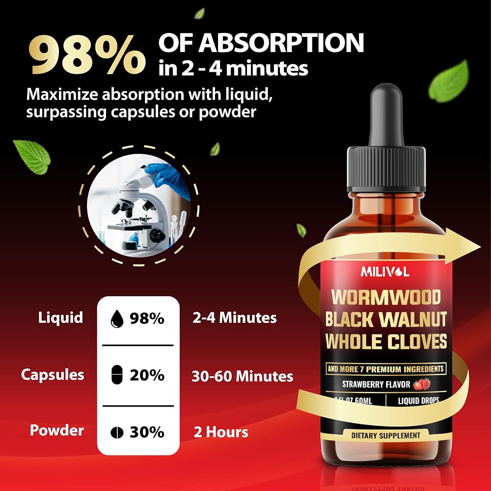 MILIVOL 10in1 Wormwood Liquid Drops - 2 Fl Oz - image 7