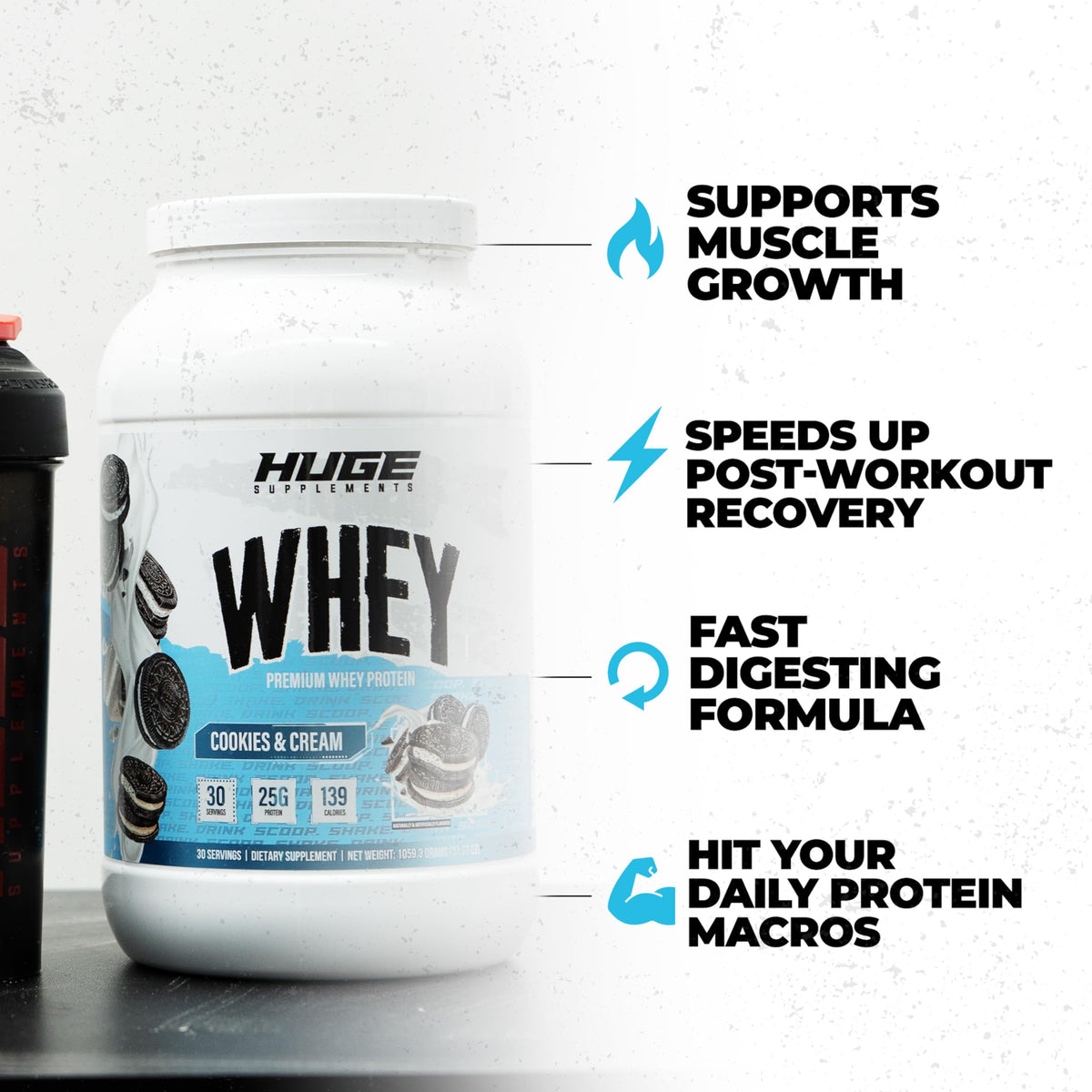 Huge Supplements Whey Protein Powder for Muscle Gain - 30 Servings - image 2