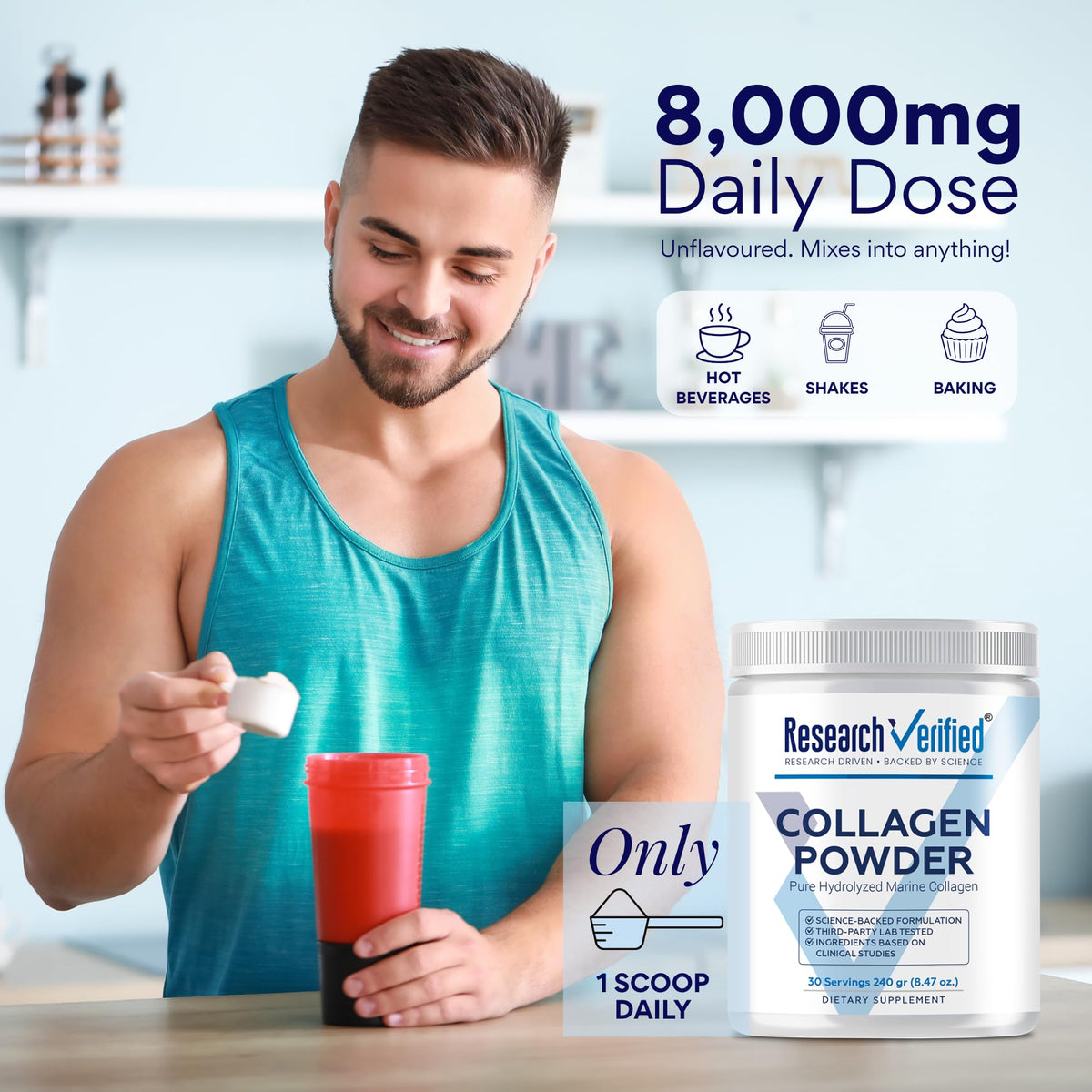 Research Verified Hydrolyzed Marine Collagen Peptides - 30 Scoops - image 5