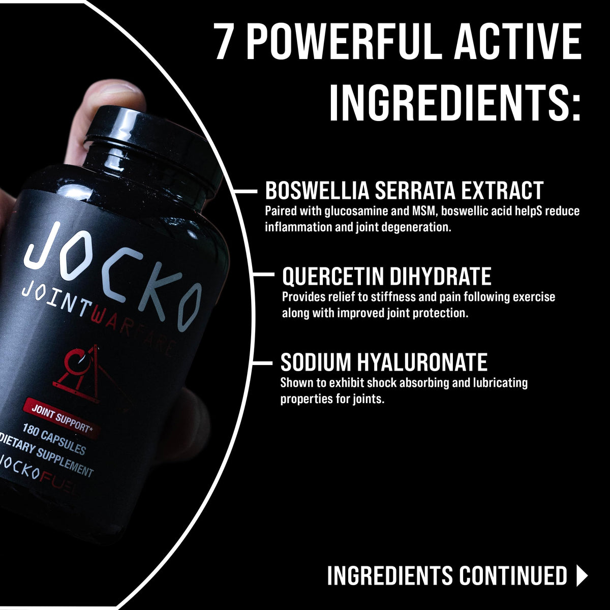 Jocko Fuel Joint Support Glucosamine Chondroitin - 180 Capsules - image 5