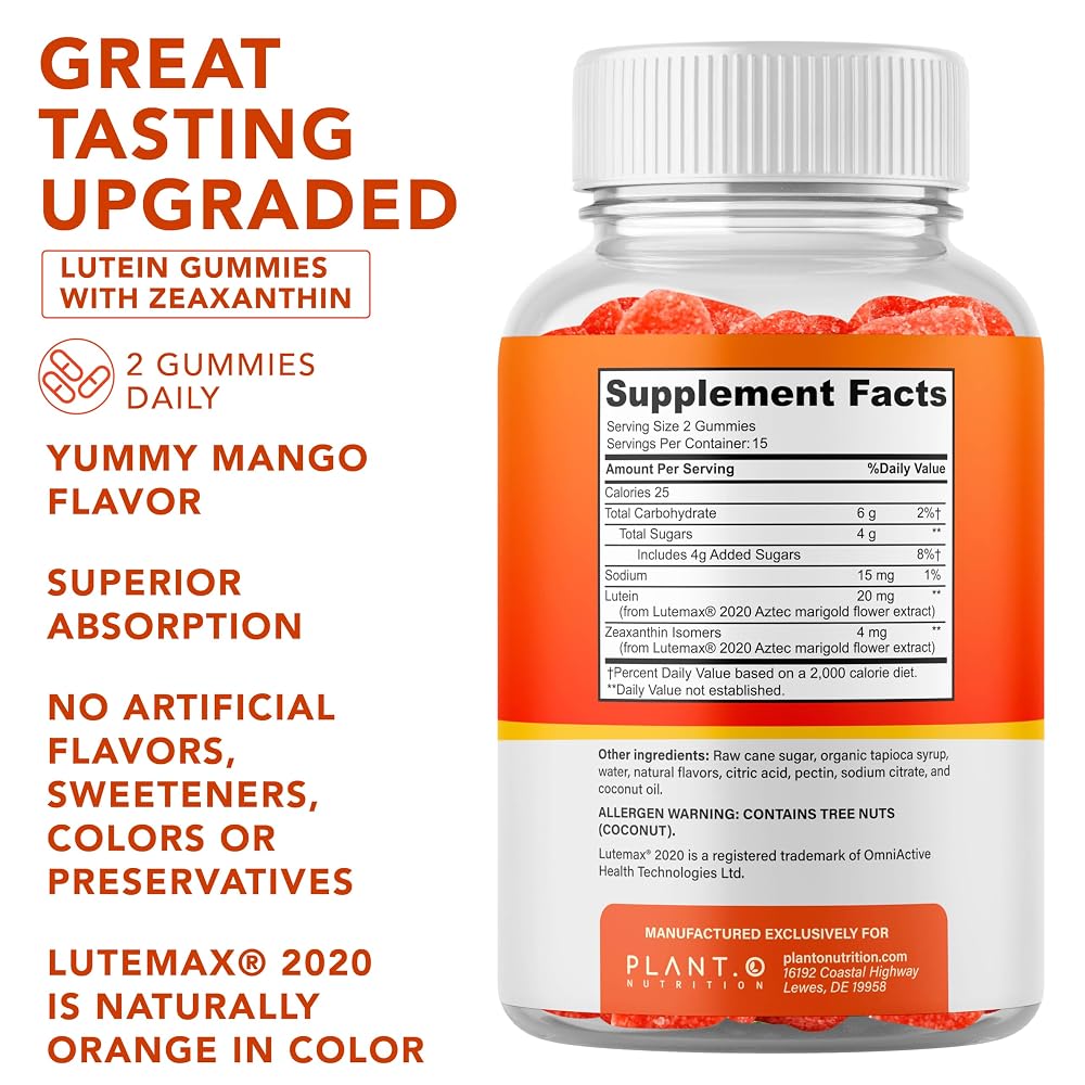 PLANT.O NUTRITION Lutein and Zeaxanthin Eye Vitamins - 30 Gummies - image 2