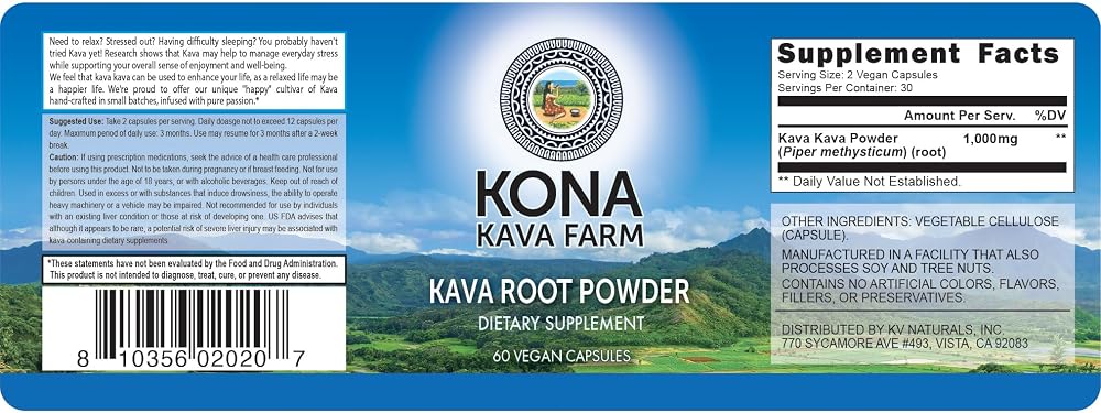 Kona Kava Farms 10% Kavalactone Kava Root Extract - 60 Capsules - image 2