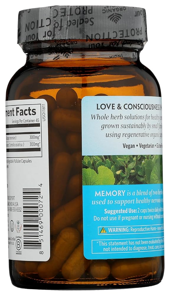 Organic India Memory Organic Mental Clarity - 90 Vegetarian Capsules - image 2
