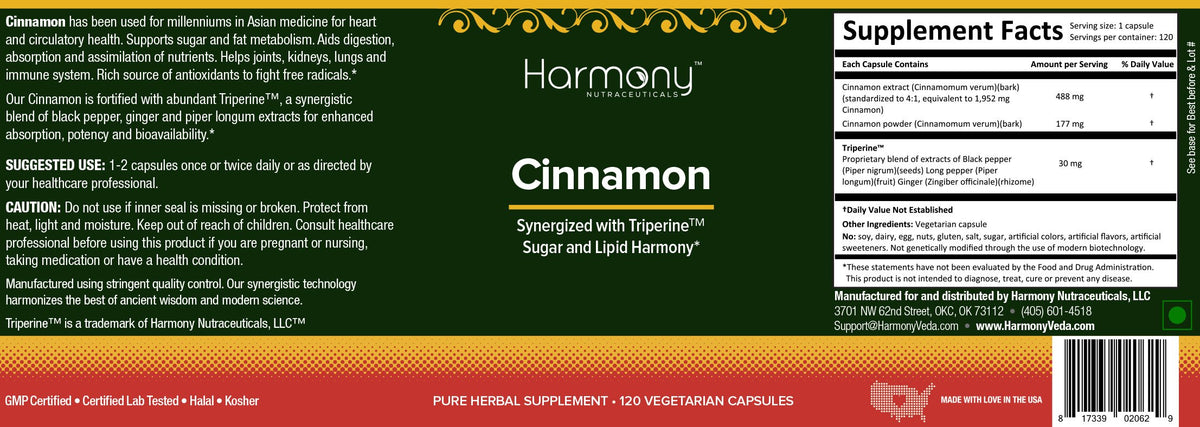 Harmony Nutraceuticals Ceylon Cinnamon Capsules - 120 Count - image 2