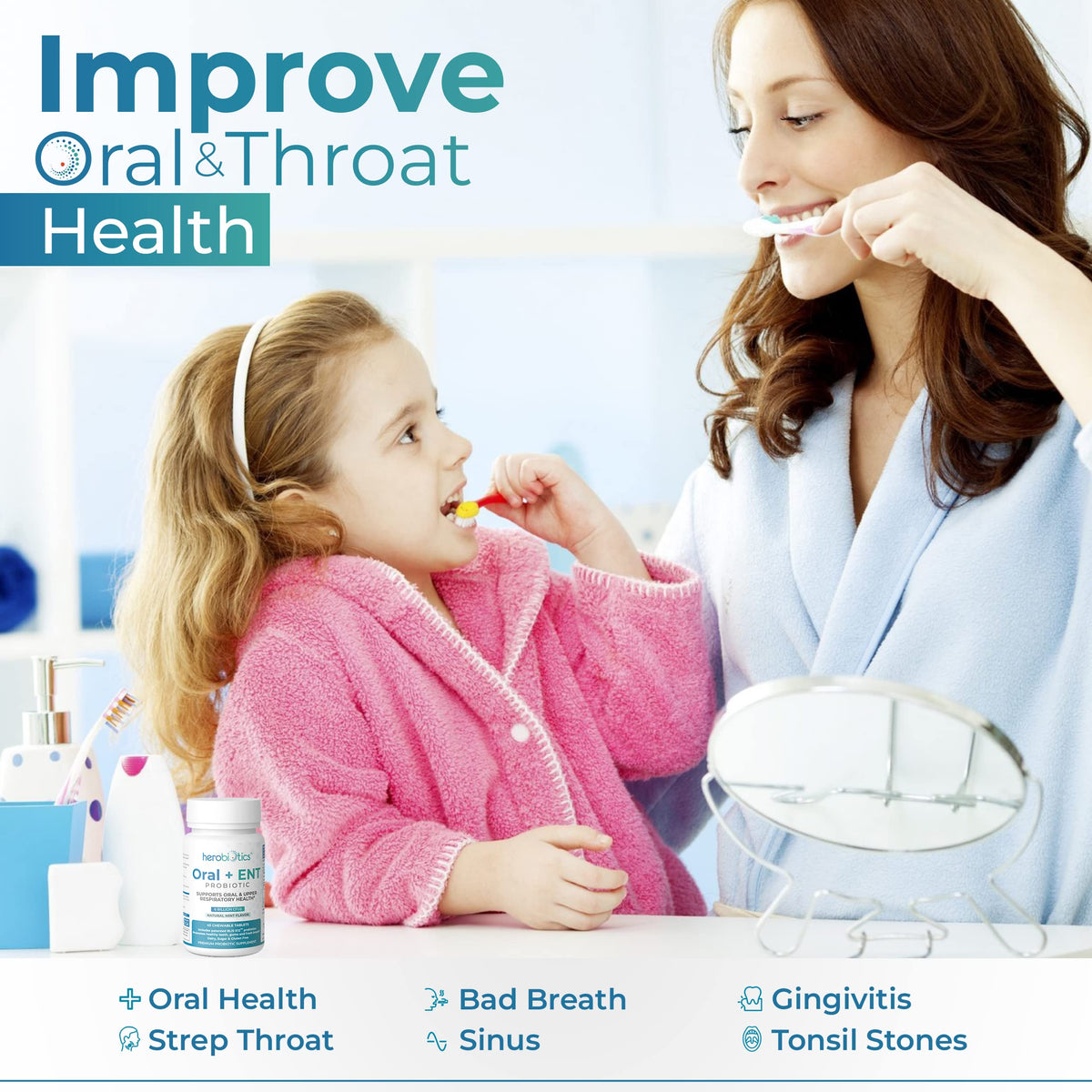 Herobiotics Oral Probiotics 6 Billion CFU - 45 Chewable Tablets - image 3