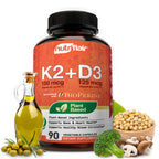 NutriFlair Vitamin D3 + K2 5000 IU Plant-Based - 90 Capsules