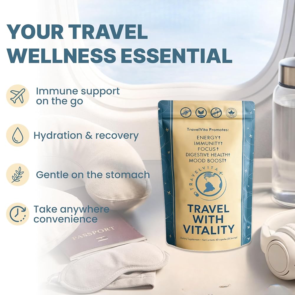 TravelVita Jet Lag Remedy for Travel - 60 Capsules - image 2