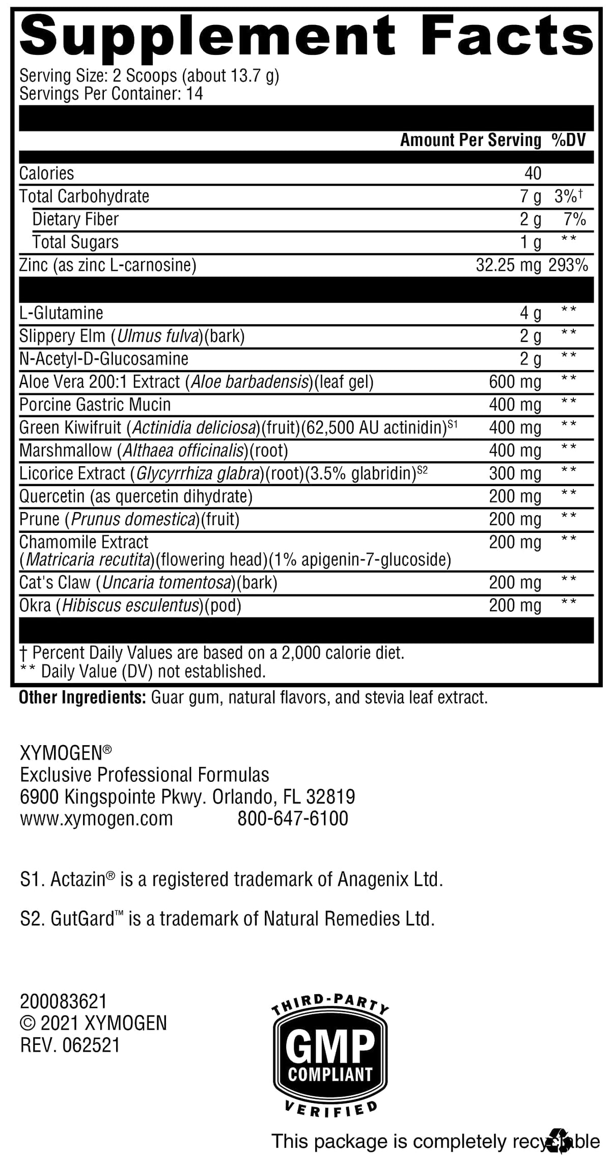 XYMOGEN GI Balance Powder Chai Flavor - 14 Servings - image 2