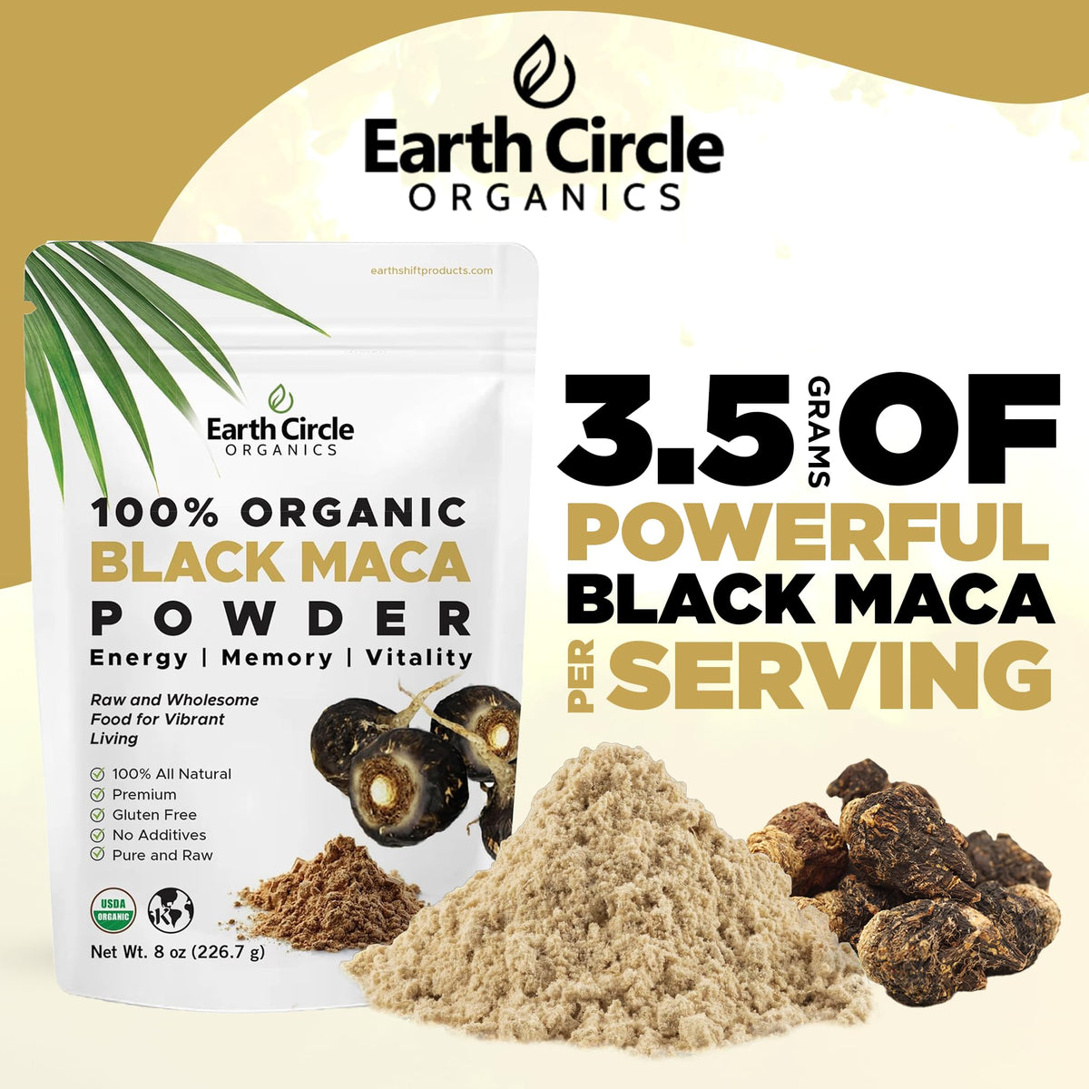 Earth Circle Organics Black Maca Powder - 8 Ounce - image 5