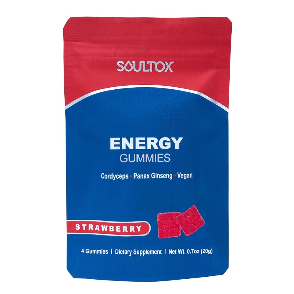 Lucky Soul Soultox Energy Mushroom Gummies Strawberry - 1 Pack