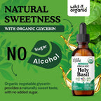 Wild & Organic Holy Basil Tincture - Organic Holy Basil Leaf Liquid