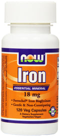 Now Foods Iron 18 mg - 120 Vegetarian Capsules
