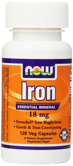 Now Foods Iron 18 mg - 120 Vegetarian Capsules