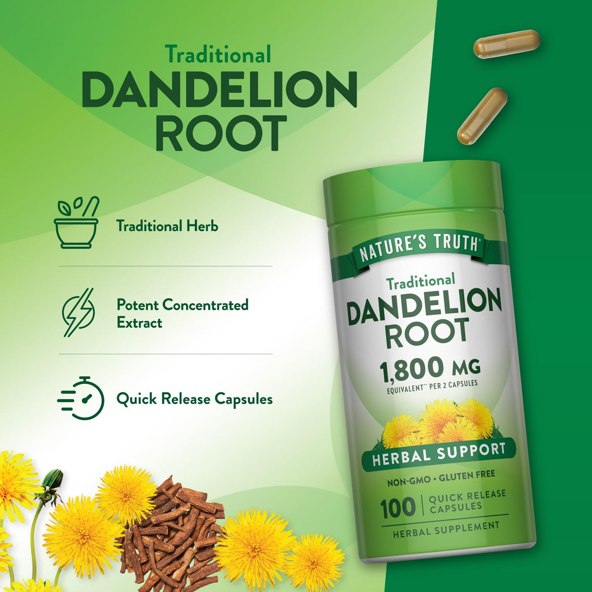 Nature's Truth Dandelion Root Capsules - 100 Count - image 5