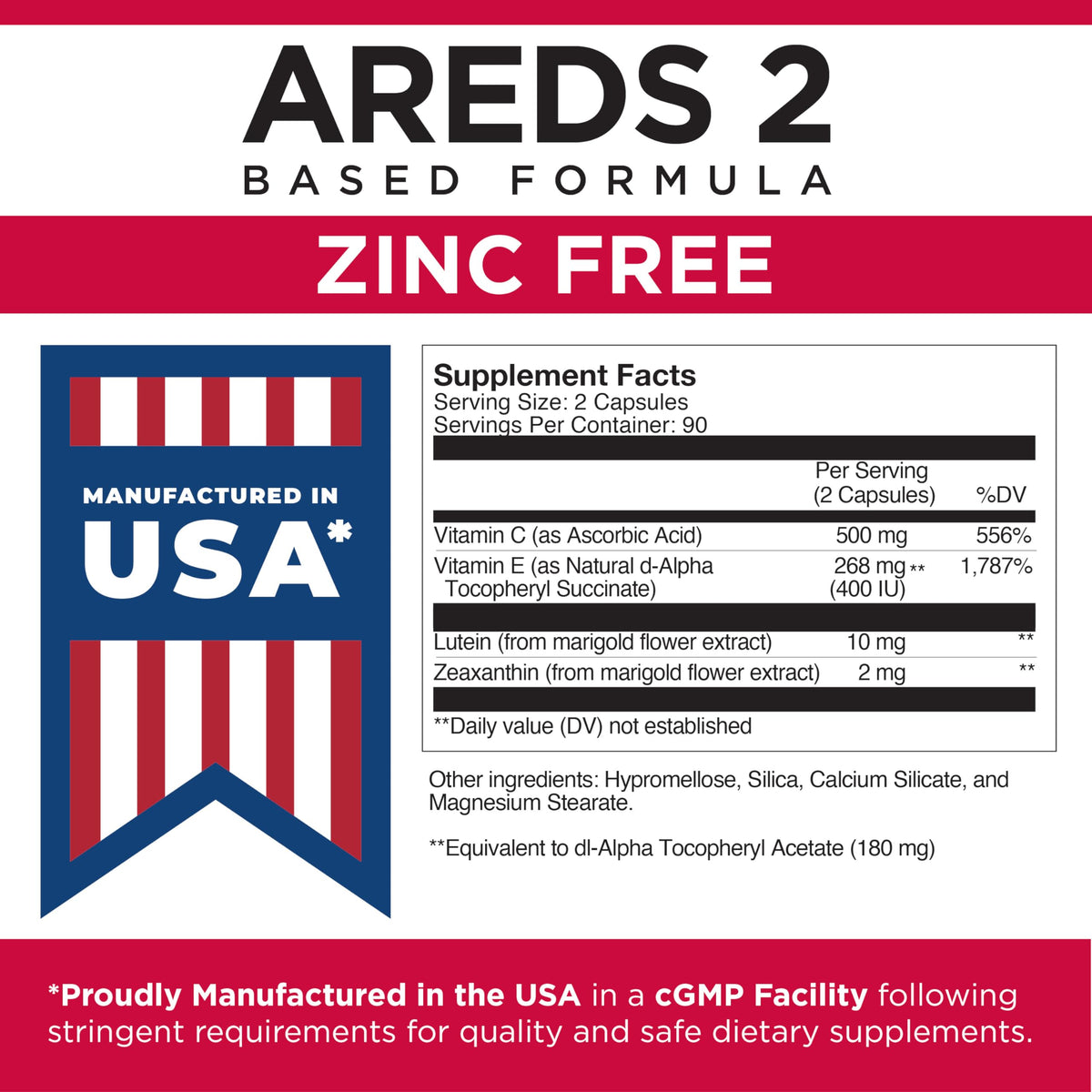Viteyes AREDS 2 Zinc Free Macular Support - 180 Capsules - image 5