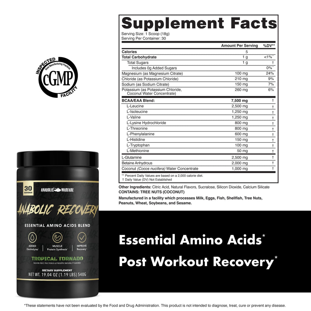 Anabolic Warfare Anabolic Recovery Essential Amino Acids - 30 Servings - image 5
