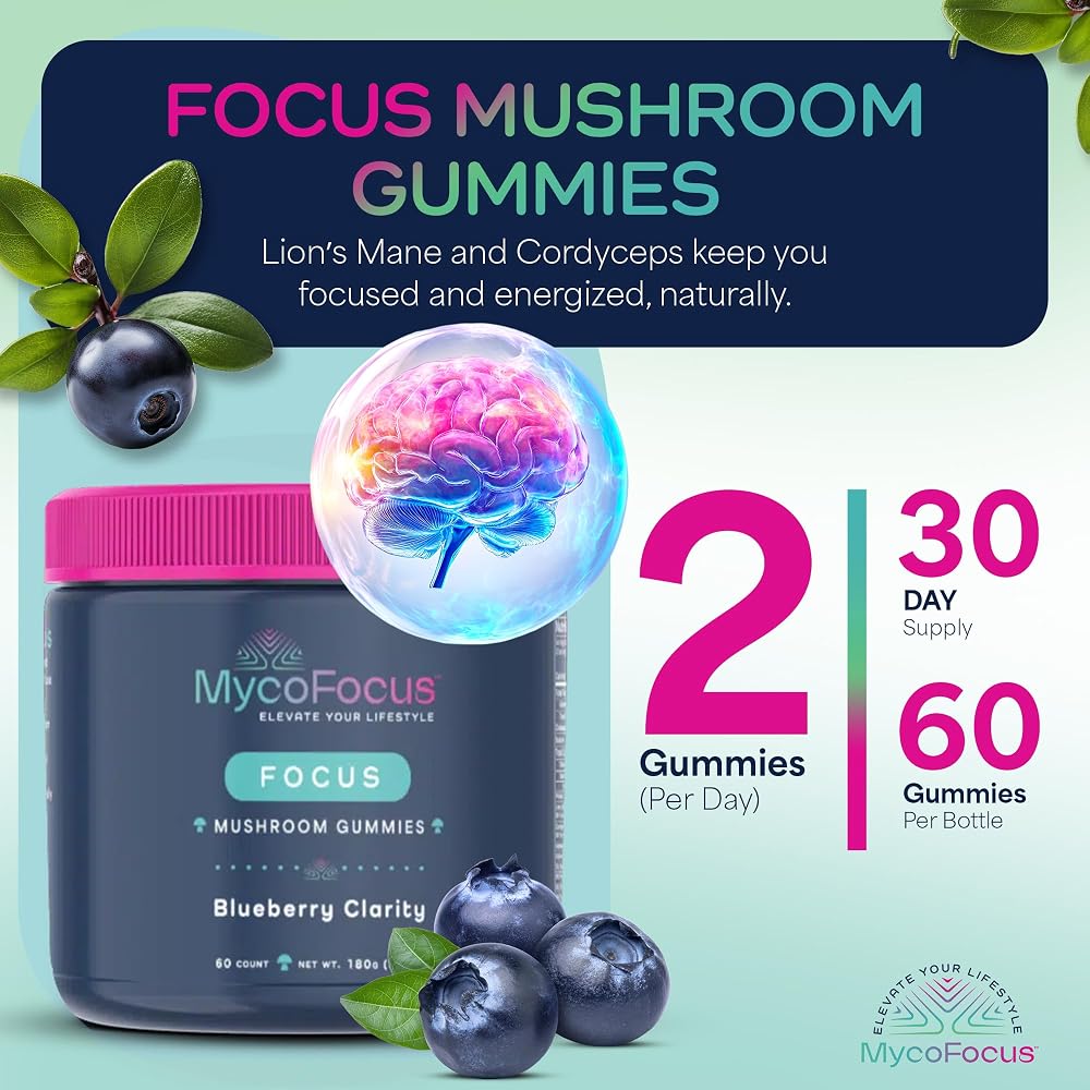 MycoFocus Clarity and Focus Mushroom Gummies - 60 Gummies - image 2