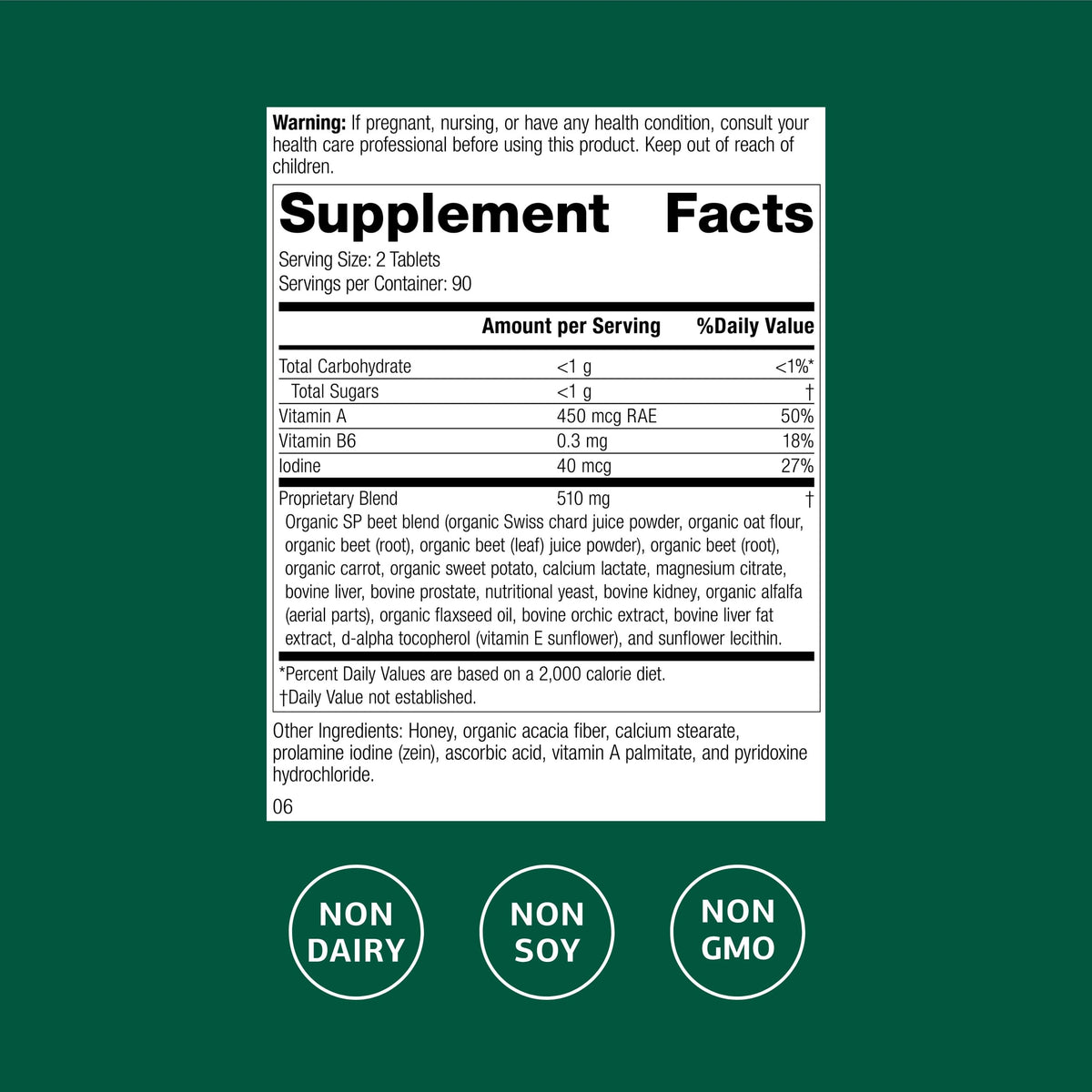 Standard Process A-F Betafood Gallbladder Supplement - 180 Tablets - image 2