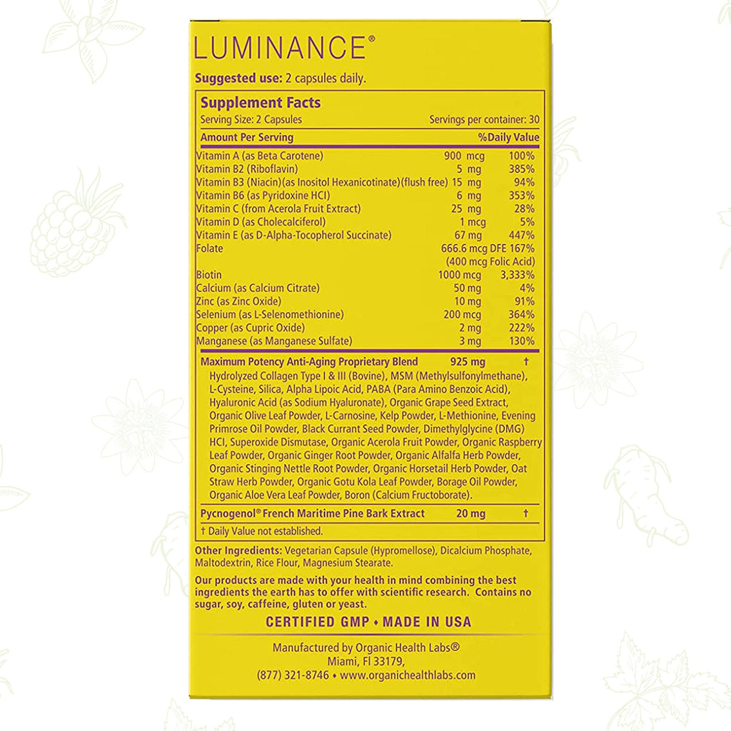 Organic Health Labs Luminance Multivitamin Collagen - 60 Vegetarian Capsules - image 2