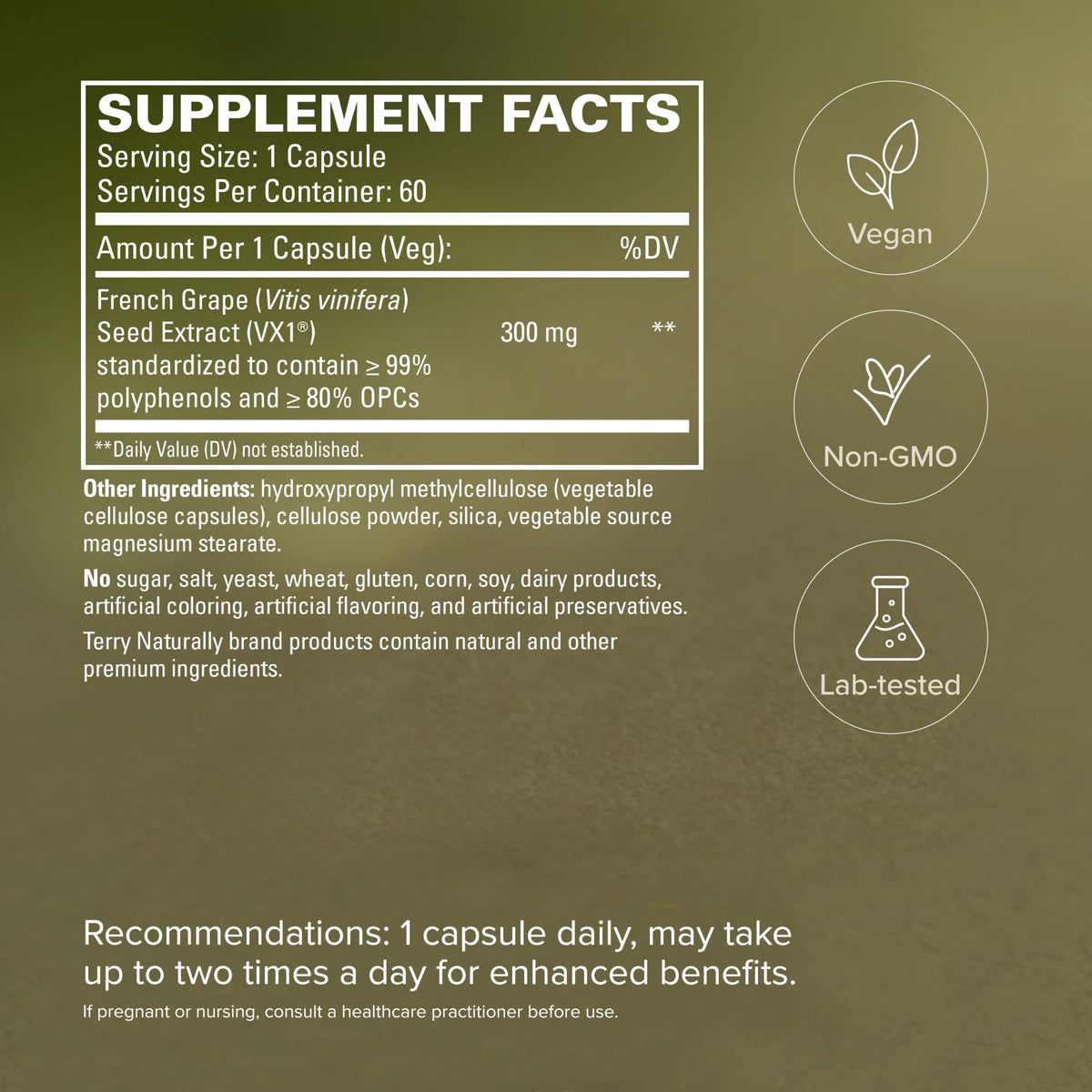 Terry Naturally Clinical OPC Antioxidant French Grape 300 mg - 60 Softgels - image 5