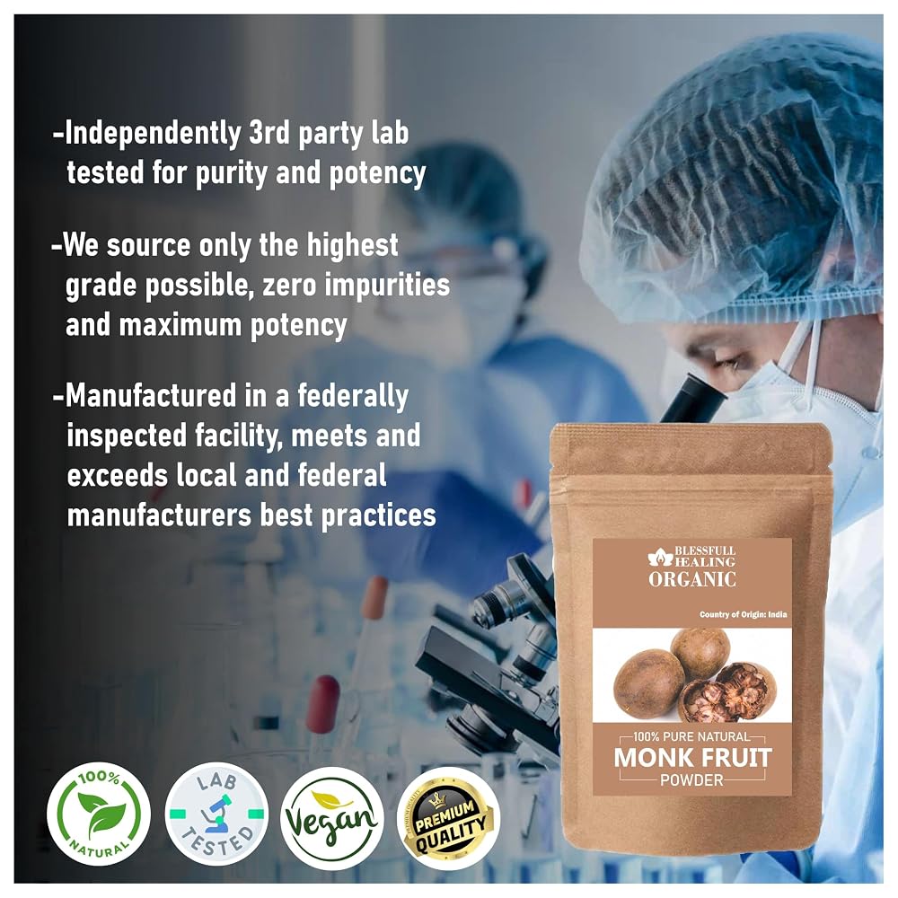 Blessfull Healing Organic Monk Fruit Powder 100% Pure Natural 200