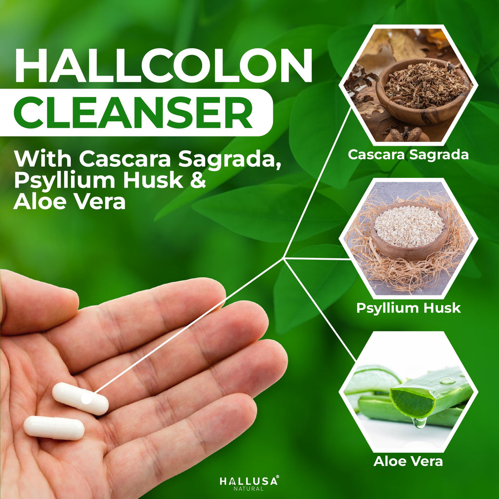 Hallusa Natural Colon Cleanser Herbal Fiber Blend - 90 Capsules - image 4