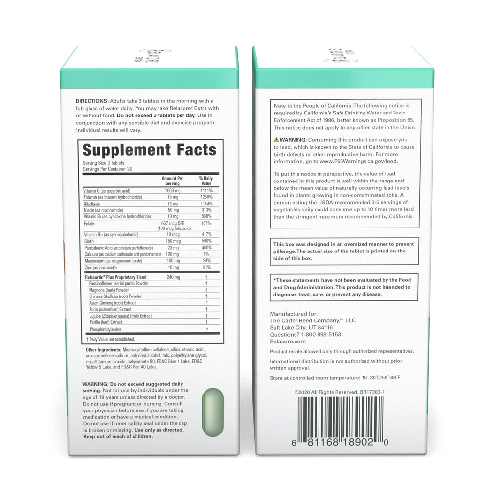 Relacore Extra Cortisol Support for Women Stress Supplement - 90 Tablets - image 3