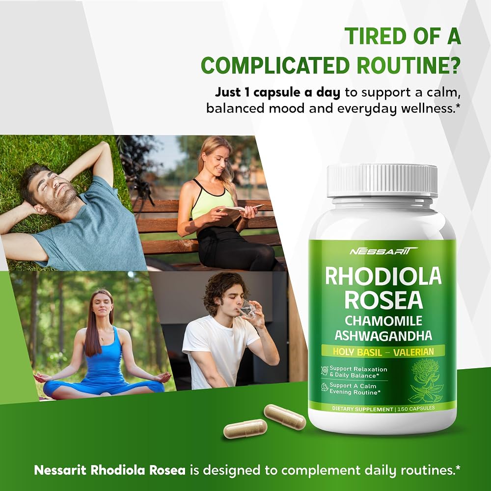 Nessarit Complete 11-in-1 Rhodiola Rosea with Chamomile - 150 Capsules - image 2