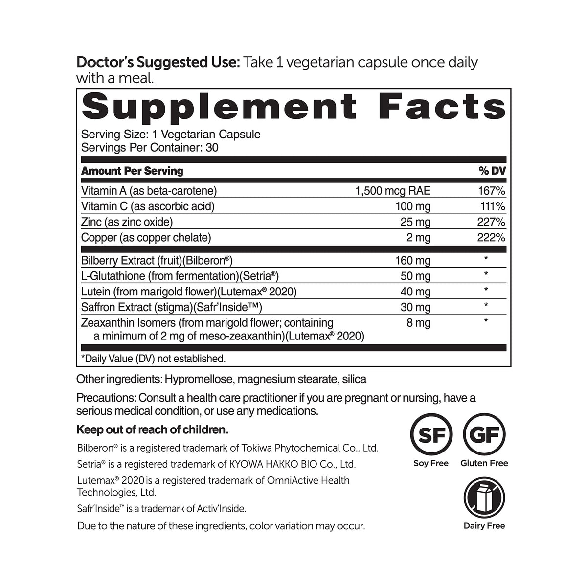 Dr. Whitaker's Vision Essentials Ultra Lutein - 30 Vegetarian Capsules - image 2