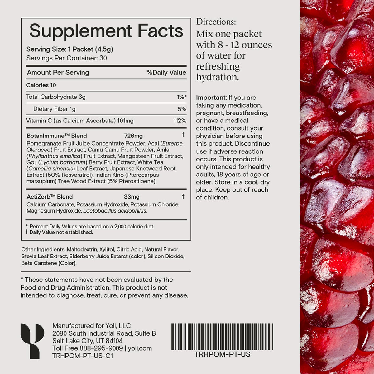 Yoli Truth Antioxidant and Immune Support Pomegranate - 30 Packets - image 5